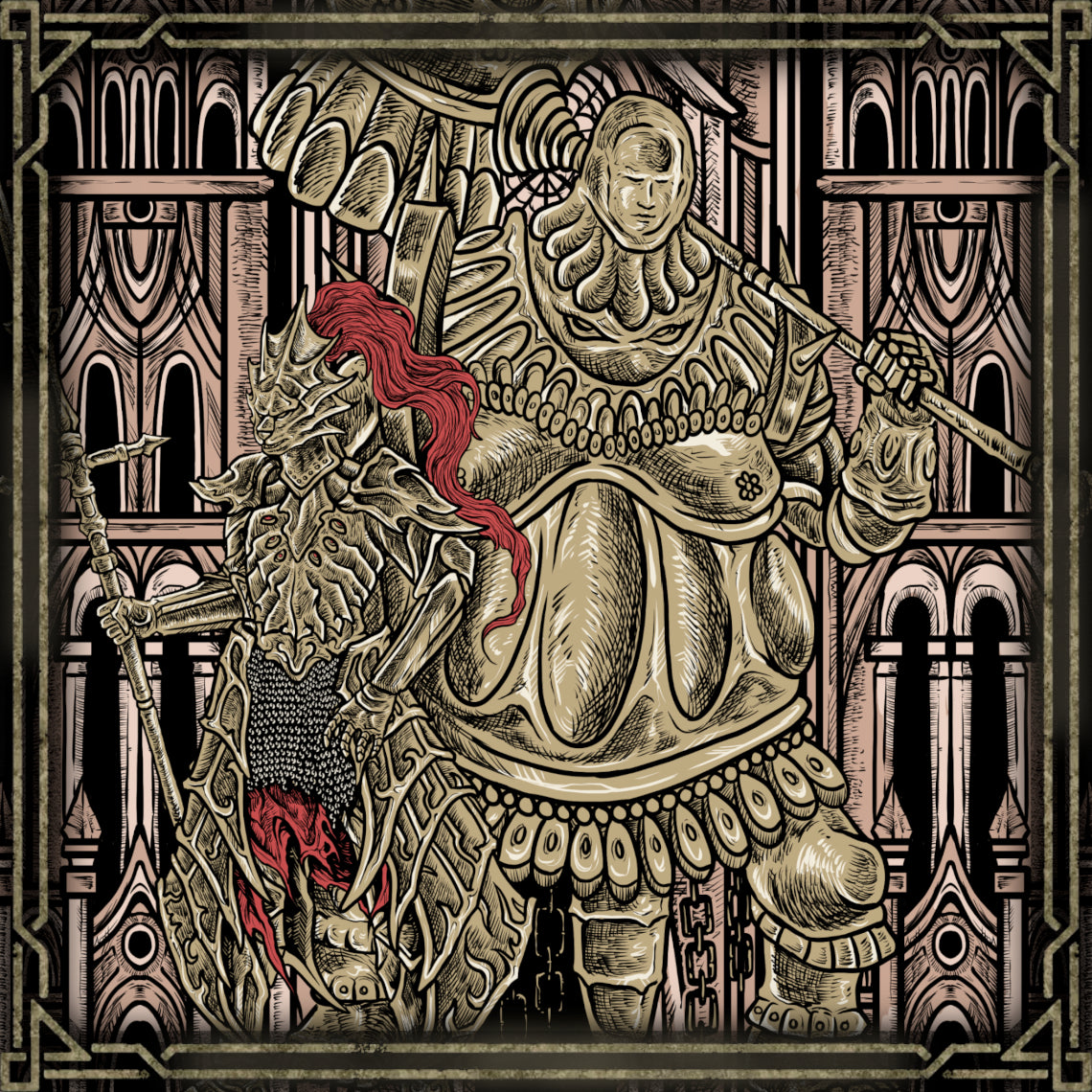 Wallpaper of Ornstein and Smough Anor Londo. In the hallowed halls of Anor Londo, Ornstein and Smough embody perfection in contrast: one swift and agile, the other massive and brutal. Together, they create one of Dark Souls’ most iconic and challenging boss encounters, where mastery of dodging, timing, and observation determines survival.