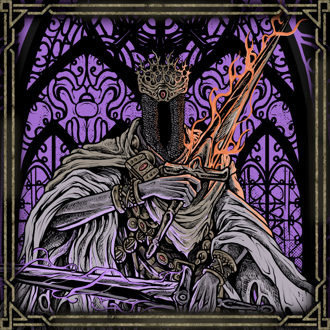 Concept Art of Pontiff Sulyvahn. Pontiff Sulyvahn’s power stems from forbidden sources — the Profaned Flame and sorcery warped by cold. Once a wanderer from the Painted World, he returned wielding unnatural strength, forging a regime of cruelty beneath frozen moons. His presence is a testament to Dark Souls’ theme that ambition, when paired with cosmic power, births tyrants rather than saviors.