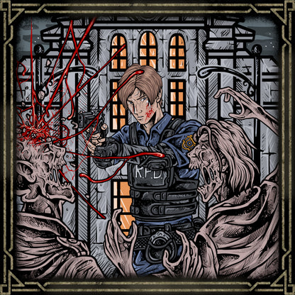 Wallpaper of Raccoon City Outbreak. Outmatched and surrounded, Leon pressed forward through fear and chaos. Each encounter with the undead hardened his resolve, shaping him into the agent he was destined to become.