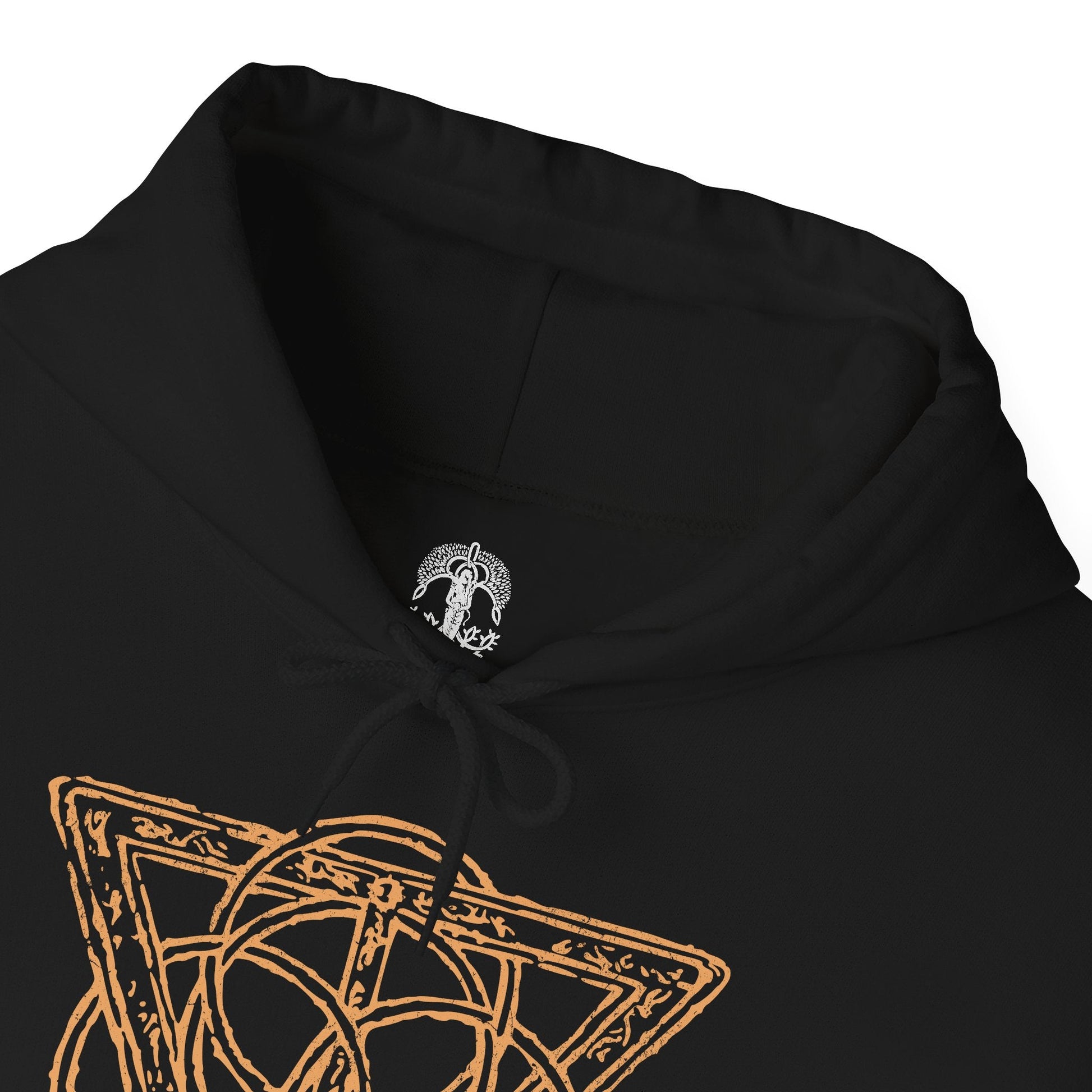 Folded Hooded Sweatshirt featuring Radagon of the Golden Order from Elden Ring, the mysterious figure whose soul is forever intertwined with Queen Marika’s. As the living embodiment of the Golden Order, he seeks perfection through divine law and sacrifice. This design honors his brilliant yet fractured nature—a god torn between devotion, duty, and the weight of eternity.