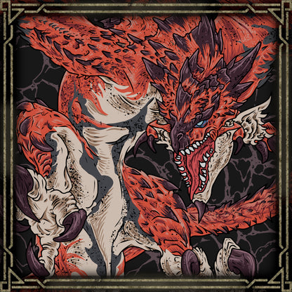 Wallpaper of Rathalos the King of the Skies. As one of the most recognizable monsters in Monster Hunter, Rathalos rules ecosystems as an apex predator. Its fiery attacks scorch the land while its poisoned claws weaken prey mid-flight. Hunters must adapt to its relentless aerial combat, making Rathalos a defining challenge that showcases the series’ dynamic and strategic monster battles.
