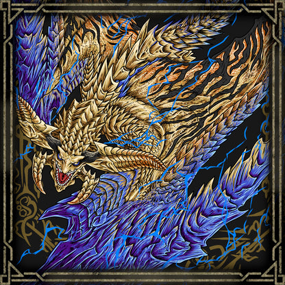 Artwork of Rey Dau the Shining Thunder. Rey Dau is the apex predator of the Windward Plains in Monster Hunter Wilds, ruling the harsh desert with unmatched speed and devastating lightning attacks. Its razor-sharp wing blades channel immense electrical energy, allowing Rey Dau to unleash thunderous strikes that can devastate both hunters and rival monsters in an instant.