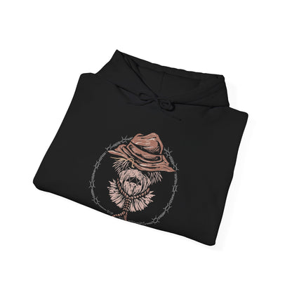 Image 6 of a Hooded Sweatshirt of Scarecrow emerging from a cloud of fear toxin while Batman advances through the poisonous haze beneath a storm-filled Gotham sky. The Dark Knight’s silhouette cuts through the nightmare as twisted crows and ghostly apparitions circle overhead. The composition emphasizes psychological horror, unwavering determination, and the iconic rivalry between Gotham’s greatest protector and its master of fear.