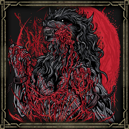 Artwork of Scourge Beast. The Scourge Beast is a horrific creature born from the deadly Beast Plague that ravaged Yharnam in Bloodborne. Once human, these beasts are twisted by the Old Blood’s curse, becoming savage monsters that hunt relentlessly. They embody the tragic fate of hunters and citizens alike, representing the city’s descent into madness and corruption.