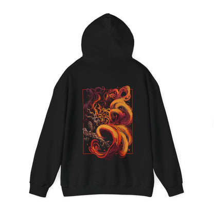 Image number 4 of a Hooded Sweatshirt featuring the Demon of Hatred from Sekiro: Shadows Die Twice, showcasing its terrifying, fiery form and destructive power, perfect for fans who admire this fierce and tragic boss battle in the game's dark, unforgiving world.