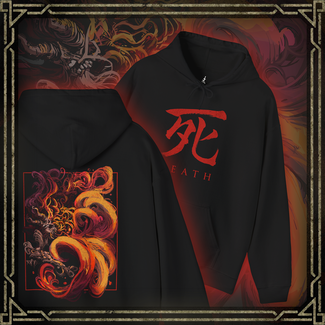 Thumbnail of a Hooded Sweatshirt featuring the Demon of Hatred from Sekiro: Shadows Die Twice, showcasing its terrifying, fiery form and destructive power, perfect for fans who admire this fierce and tragic boss battle in the game's dark, unforgiving world.