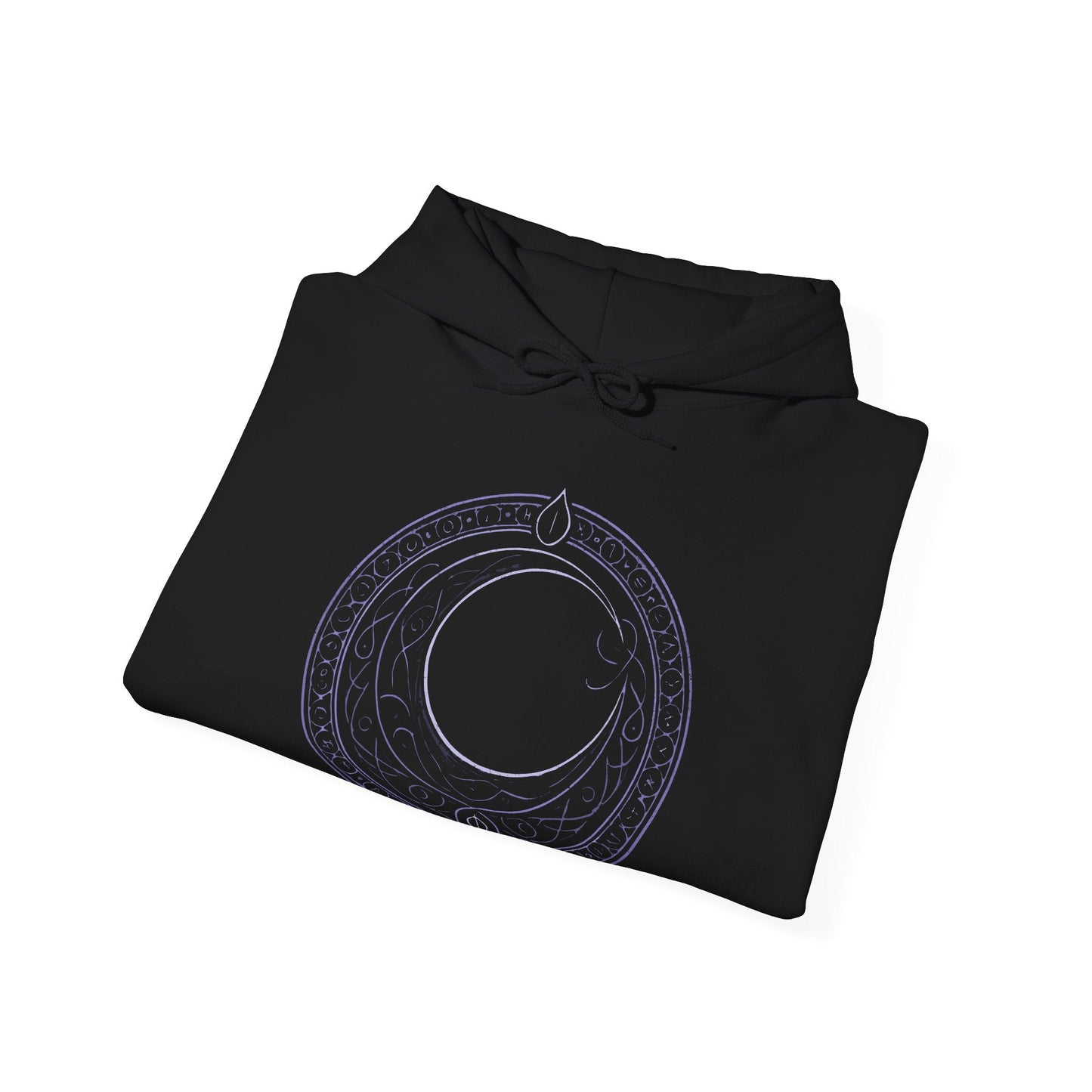 Image 6 of a Hooded Sweatshirt of Shadowheart and Shar intertwined through shadow magic, with shattered memories and moonlit symbols drifting through the darkness. Shar’s cold, divine presence towers over her chosen cleric, representing control, faith, and erasure. The composition emphasizes the tragic bond between mortal and god, capturing the themes of devotion, manipulation, and identity central to Baldur’s Gate 3.