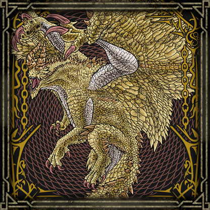 Concept Art of Shagaru Magala the Golden Eclipse. Shagaru Magala stands among the most iconic Elder Dragons in the Monster Hunter. Possessing immense wings, radiant scales, and overwhelming dragon energy, it transforms entire regions into plague-ridden battlegrounds. As the final evolution of Gore Magala, Shagaru represents transcendence through destruction, becoming a living embodiment of the Frenzy's terrifying power.