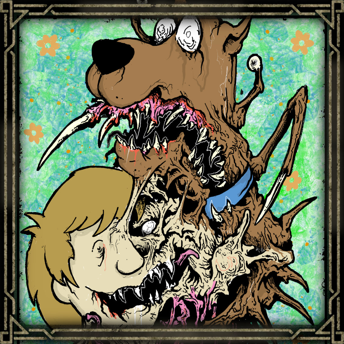 Artwork of Shaggy Scooby. Norville "Shaggy" Rogers and Scooby-Doo are the beloved cowardly duo of Mystery Inc, famous for stumbling into supernatural mysteries while desperately trying to avoid danger. Despite their enormous appetites and tendency to flee from monsters, their loyalty and occasional moments of unexpected bravery make them essential members of the gang.
