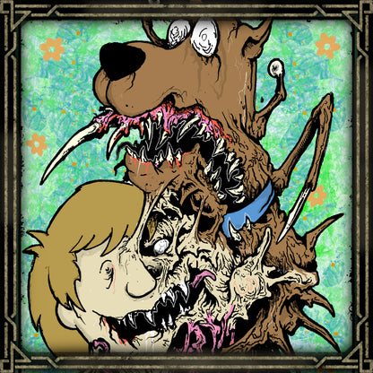 Artwork of Shaggy Scooby. Norville "Shaggy" Rogers and Scooby-Doo are the beloved cowardly duo of Mystery Inc, famous for stumbling into supernatural mysteries while desperately trying to avoid danger. Despite their enormous appetites and tendency to flee from monsters, their loyalty and occasional moments of unexpected bravery make them essential members of the gang.
