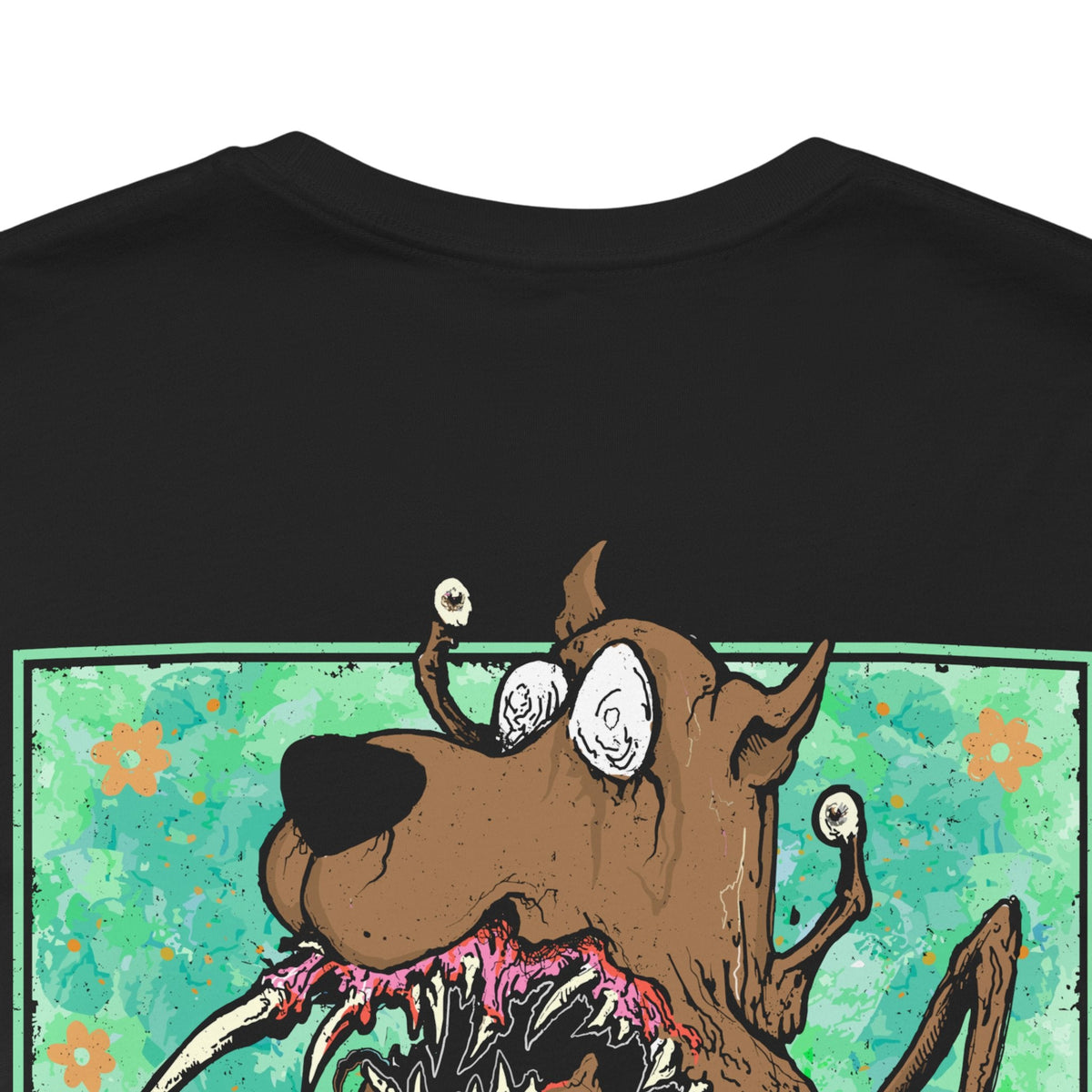 Image 7 of a Double-sided T-Shirt artwork featuring Shaggy Rogers and Scooby-Doo from the classic Scooby-Doo cartoon series. The design highlights Shaggy's iconic green shirt, Scooby's brown fur and collar, and the duo's expressive personalities in a nostalgic animated style. Inspired by their legendary appetite, Scooby Snacks, and hilarious reactions to spooky monsters, the composition celebrates their enduring friendship and adventures with Mystery Inc.