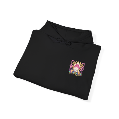 Image 6 of a Hooded sweatshirt design featuring Shara Ishvalda, the formidable Elder Dragon from Monster Hunter World Iceborne. The graphic emphasizes its colossal body, layered stone-like armor, eerie exposed form, and supernatural control over vibrations, evoking the climactic battle against the Old Everwyrm. A dark, atmospheric gaming hoodie design for Monster Hunter fans, Elder Dragon collectors, and players who love the Iceborne expansion.