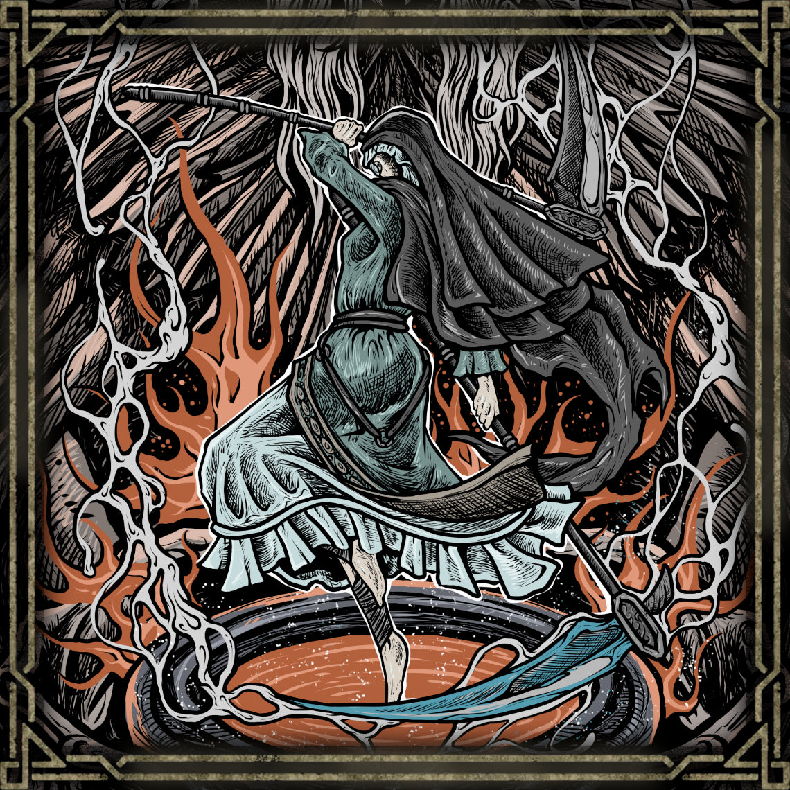 Artwork of Sister Friede and Father Ariandel. Sister Friede and Father Ariandel rule the decaying Painted World in Dark Souls III's Ashes of Ariandel. Rejecting the natural cycle of fire and rebirth, Friede convinces Ariandel to preserve the rotting world forever. Together they become tragic guardians, wielding frost, fire, and unwavering devotion against anyone who threatens their eternal painting.