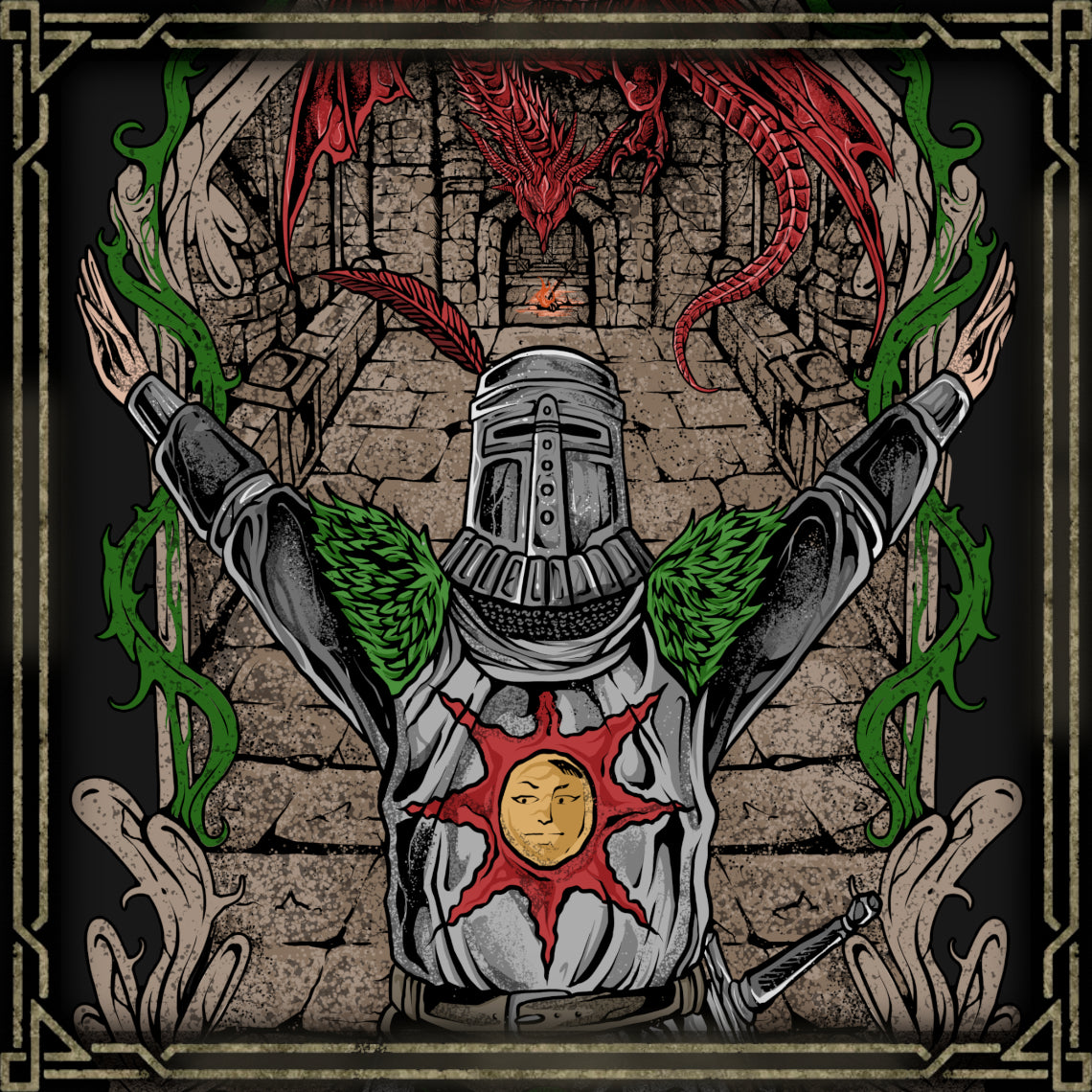 Wallpaper of Solaire of Astora. Solaire of Astora is a noble knight who journeys through Lordran in search of his own sun. With unmatched optimism and loyalty, he aids players through the Warrior of Sunlight covenant. His radiant armor and the phrase “Praise the Sun” have made him a symbol of jolly cooperation and enduring light in a bleak world.