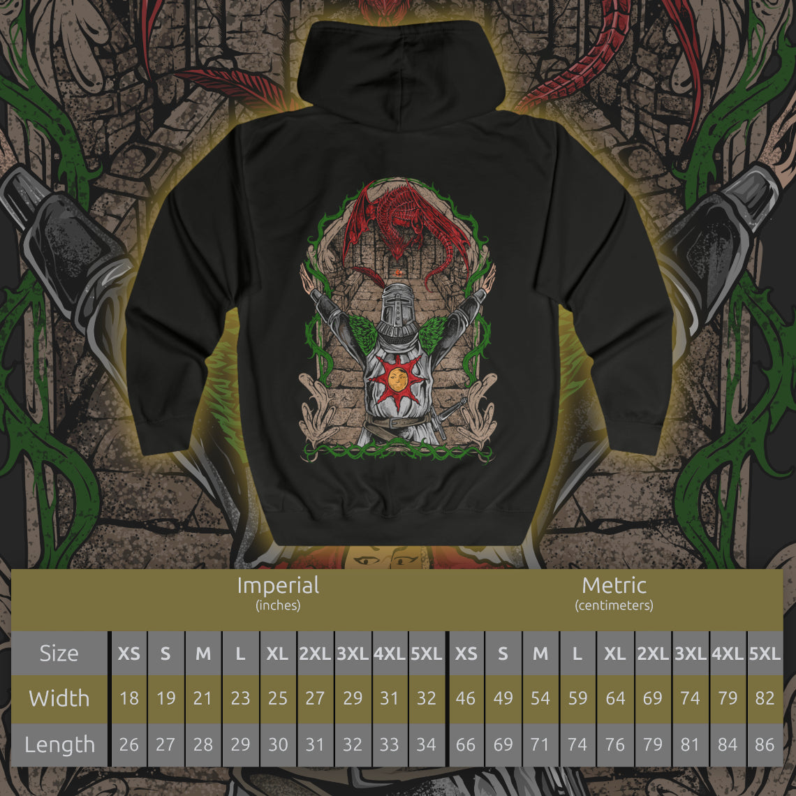 Solaire of Astora Zip-up Hooded Sweatshirt – Drippy Souls