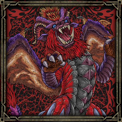 Artwork of Teostra the Emperor of Flame. Teostra is a fearsome Elder Dragon in the Monster Hunter, known for commanding fire, explosions, and superheated air. Dwelling in deserts and volcanic regions, Teostra surrounds itself with blazing dust that can ignite instantly. Its regal appearance and devastating power make it one of the most iconic Elder Dragons in the series.