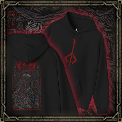 Thumbnail of a Bloodborne Hooded Sweatshirt featuring the Old Hunters, the originators of the Hunt who fought the scourge when the nightmare first took hold. Their weapons and courage shaped Yharnam’s bloody history, yet their fates reveal the heavy toll of the beast plague. This design honors the primal age of hunters and their tragic legacy.