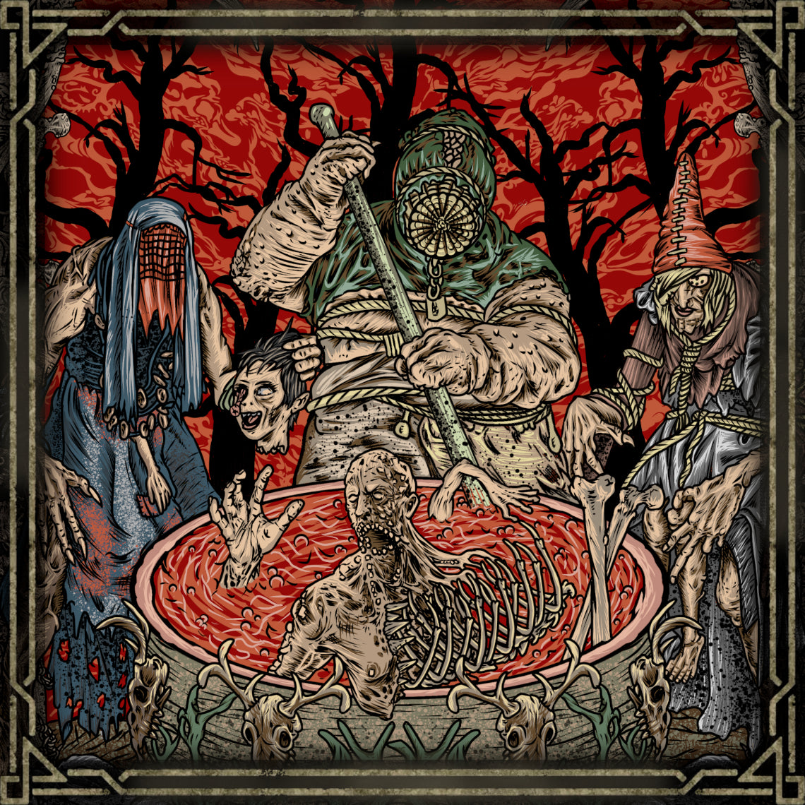 Artwork of The Witcher 3 The Crone Ladies of the Wood. The Crones of Crookback Bog, known as the Ladies of the Wood, are ancient witches who rule over Velen through fear and superstition. Whispered prayers and blood offerings keep villagers alive, as the Crones manipulate fate, devour children, and feast on suffering. They embody the darkest folklore of The Witcher 3, where survival comes at a monstrous cost.