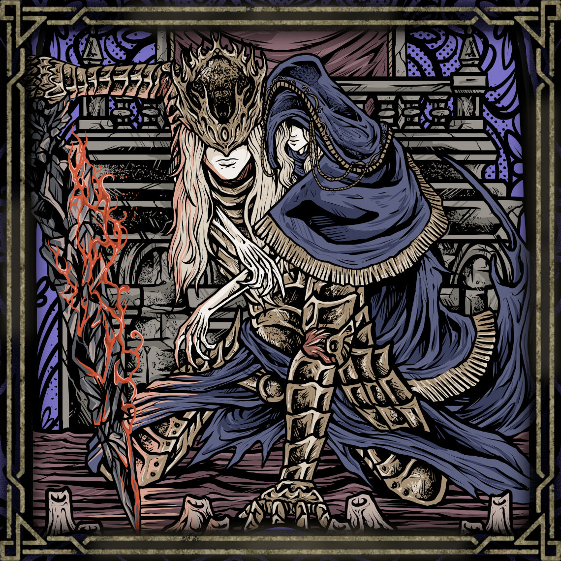 Artwork of Twin Princes. Lorian and Lothric, the Twin Princes of Lothric in Dark Souls III, are bound together by blood, fate, and a curse that shaped their lives. Elder Prince Lorian was once a mighty knight who defeated the Demon Prince, but became crippled and cursed. His younger brother Lothric, destined to link the First Flame, ultimately rejected his duty, choosing instead to remain beside his brother as the Age of Fire faded.