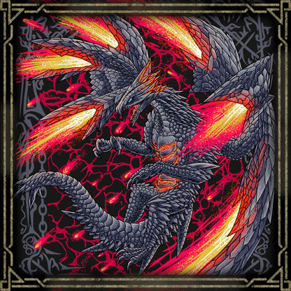 Artwork of Valstrax the Sky Comet Dragon. Valstrax is a legendary Elder Dragon recognized for its extraordinary speed and ability to propel itself through the sky using powerful jets of dragon energy released from its wings. Its distinctive wing structure allows it to transform its limbs into powerful thrusting weapons, launching devastating attacks against anything that threatens it.