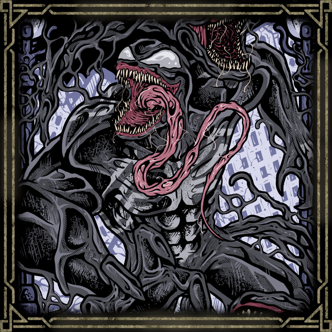 Artwork of Venom Symbiote. Venom is one of Marvel’s most iconic antiheroes, created through the bond between an alien symbiote and hosts like Eddie Brock. With monstrous strength, shape-shifting abilities, and a terrifying appearance, Venom walks the line between hero and predator, driven by rage, survival, and a twisted sense of justice.