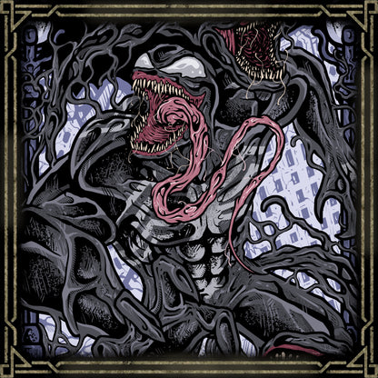 Concept Art of Venom Symbiote. Venom represents chaos, vengeance, and raw power within the Marvel Universe. Originally connected to Spider-Man, the symbiote evolved into its own force of destruction and protection. With superhuman abilities and terrifying adaptability, Venom remains one of Marvel’s most recognizable and beloved dark characters.